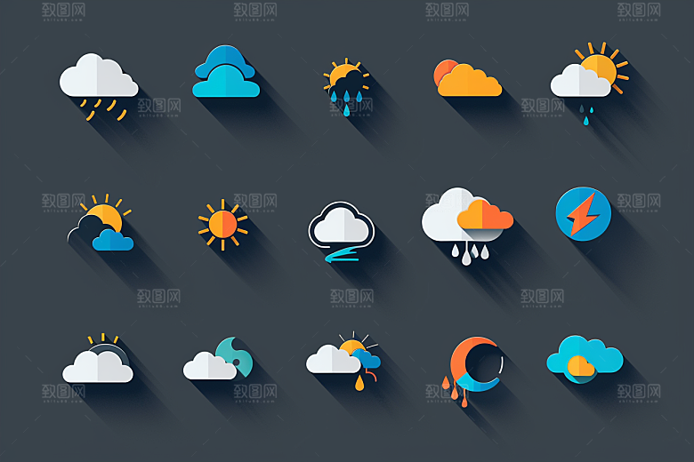 天气图标界面设计感素材