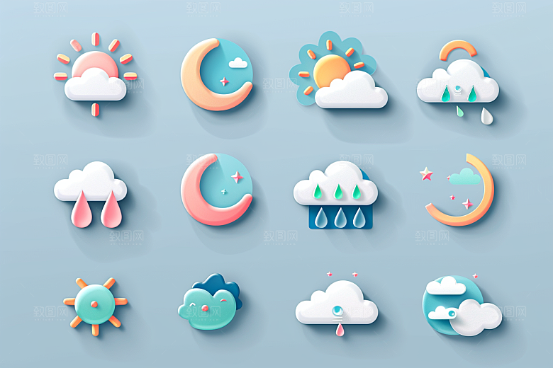 天气图标高清晴雨表素材