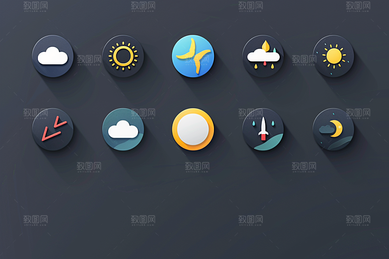 天气图标界面图形素材