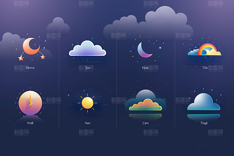 天气图标UI图形素材