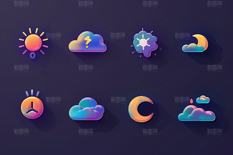 天气图标UI界面素材