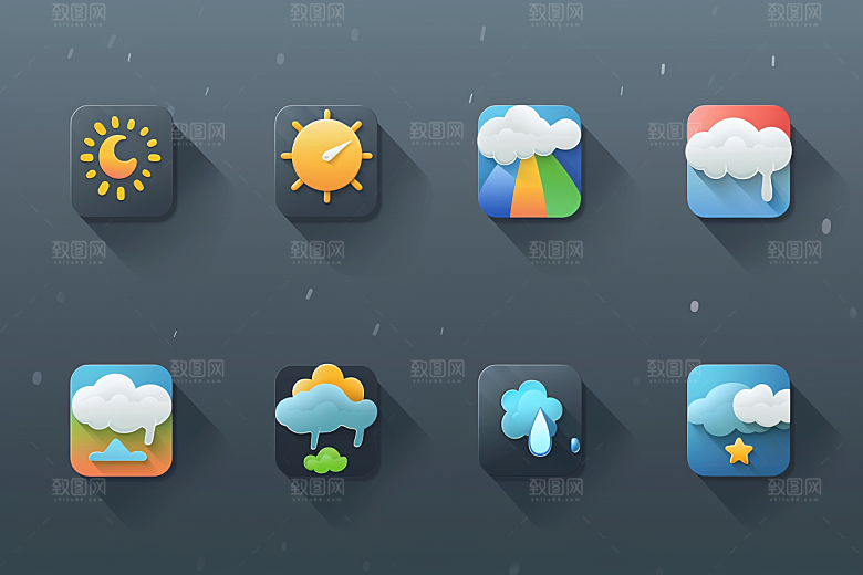 天气图标质感设计感素材