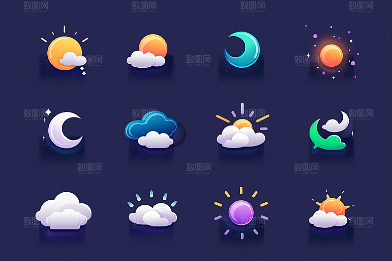 天气图标设计感图形素材