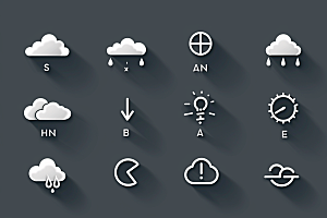 天气图标天气预报界面素材