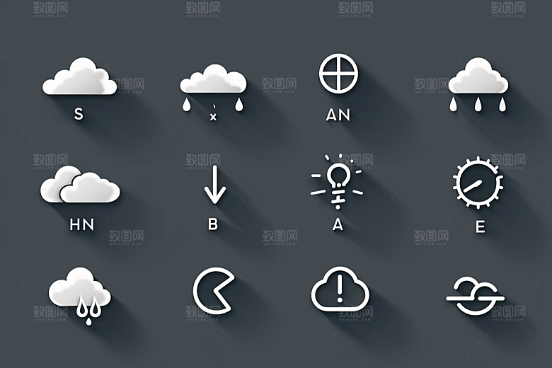 天气图标天气预报界面素材