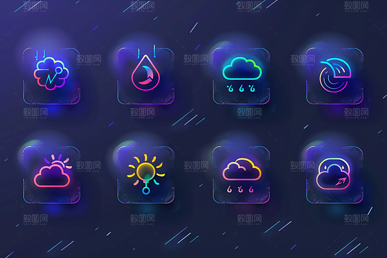 天气图标UI天气预报素材