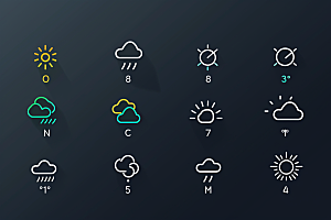 天气图标设计感界面素材