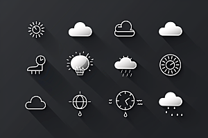天气图标简约界面素材