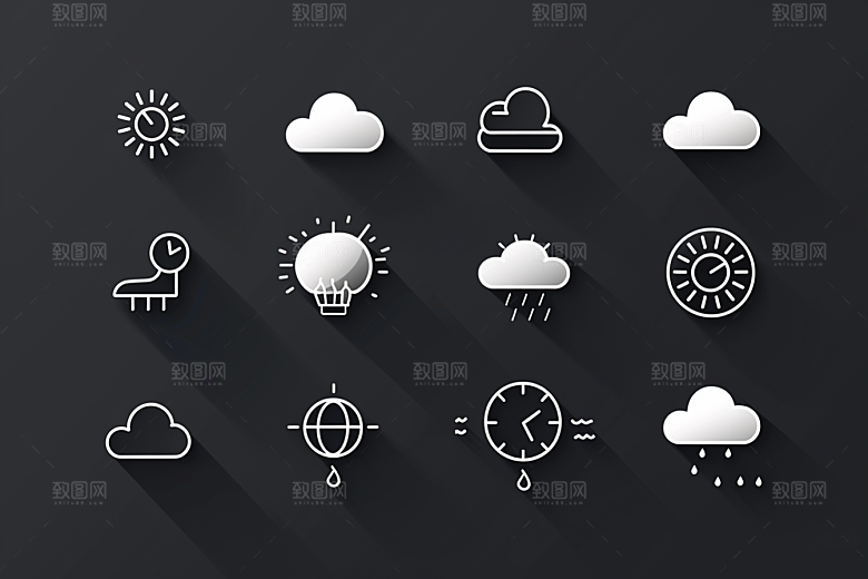 天气图标简约界面素材