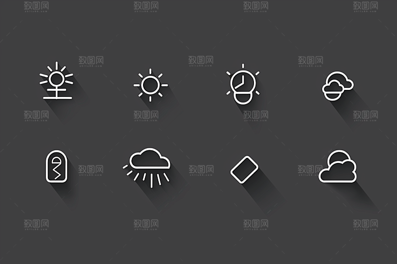 天气图标晴雨表天气预报素材