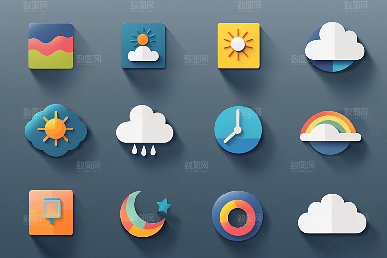 天气图标图形简约素材