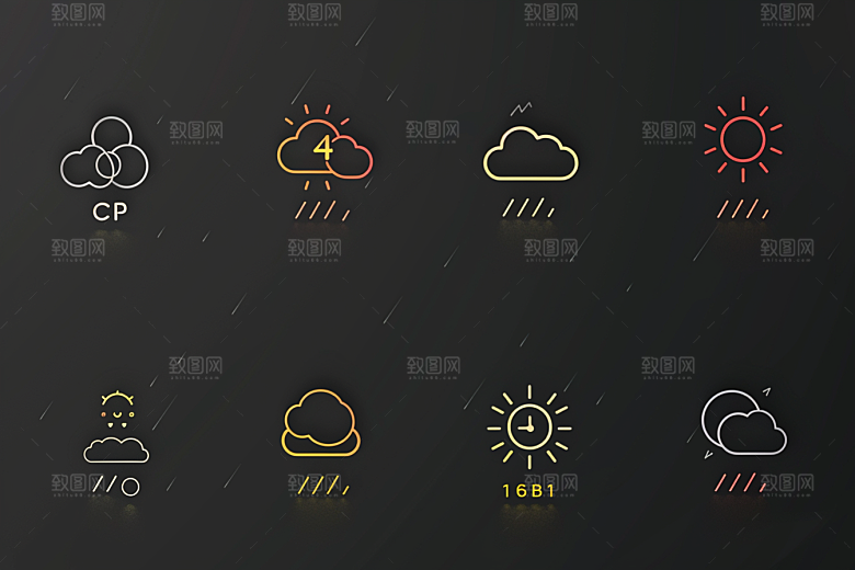 天气图标高清质感素材