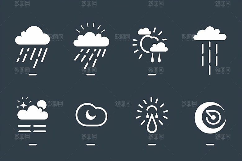 天气图标天气预报高清素材