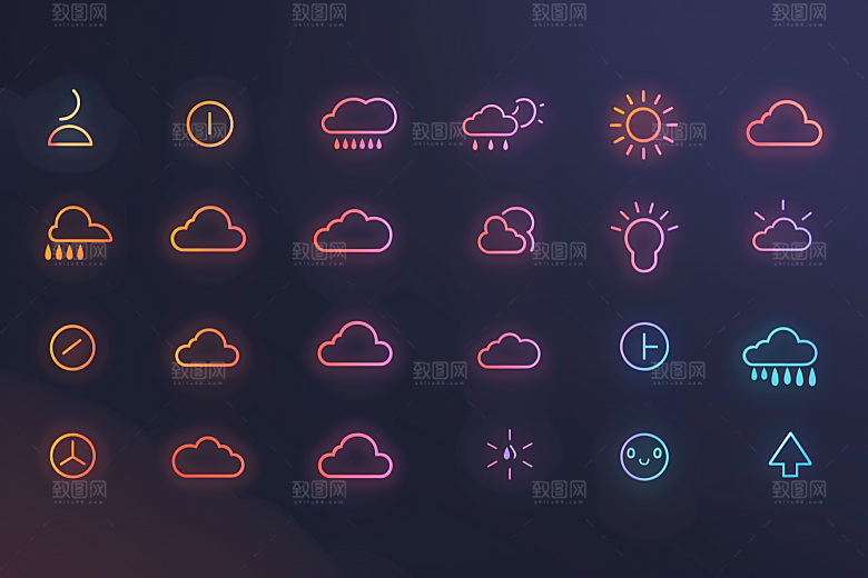 天气图标质感晴雨表素材