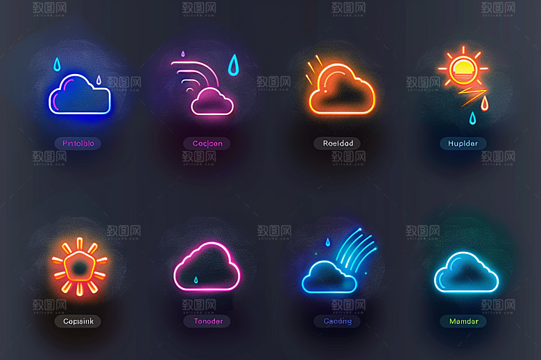天气图标高清彩色素材