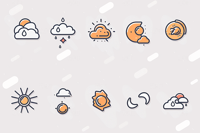 天气图标晴雨表高清素材