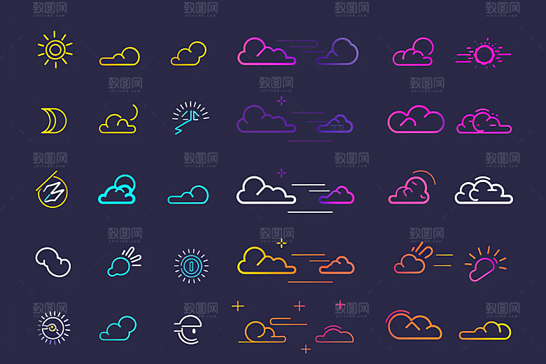 天气图标彩色高清素材