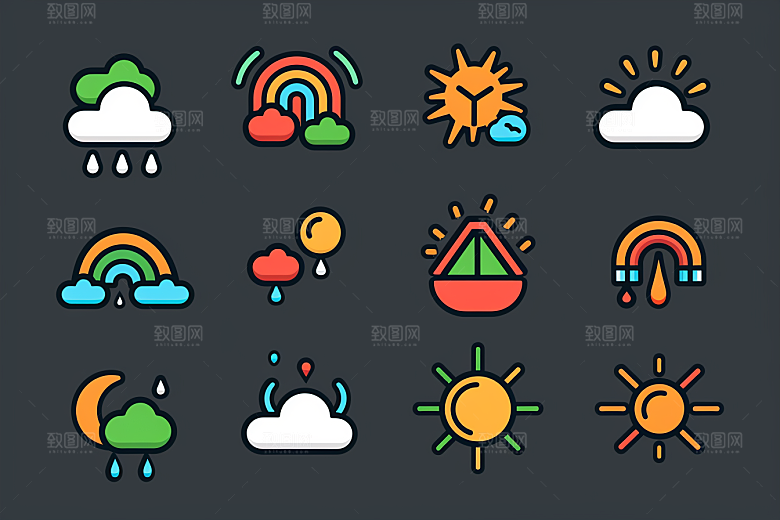 天气图标界面高清素材