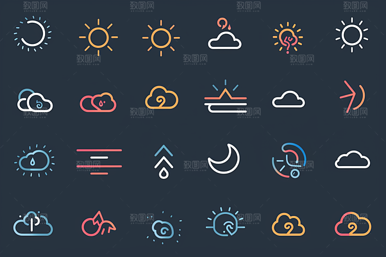 天气图标高清质感素材