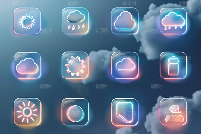 天气图标图形晴雨表素材