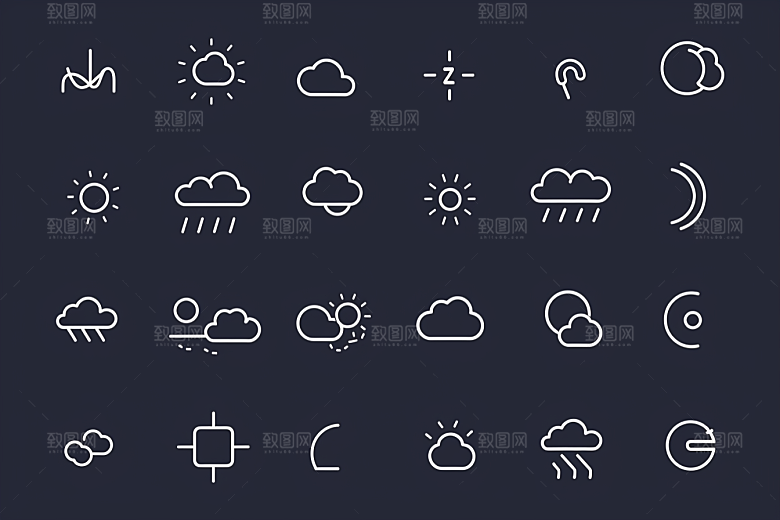 天气图标天气预报高清素材
