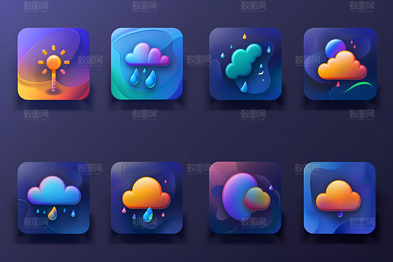 天气图标界面设计感素材