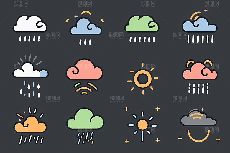 天气图标高清质感素材