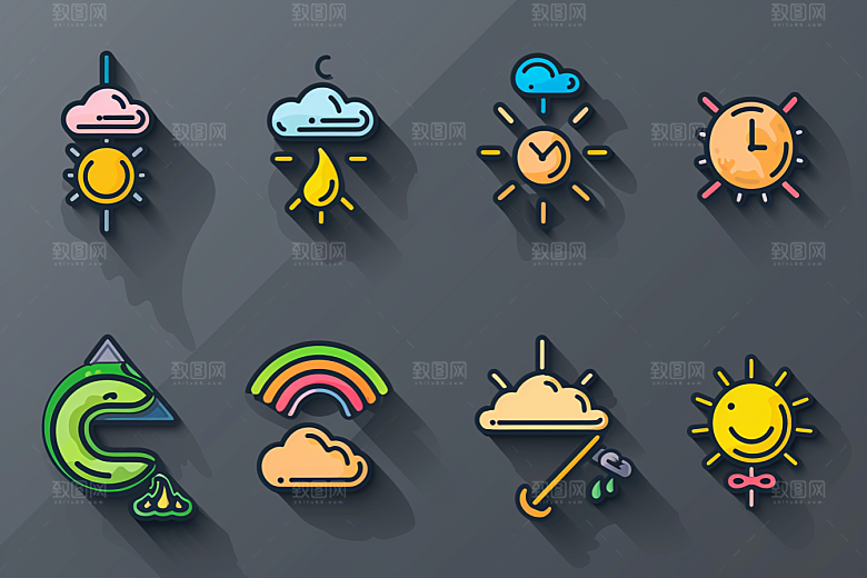 天气图标晴雨表界面素材
