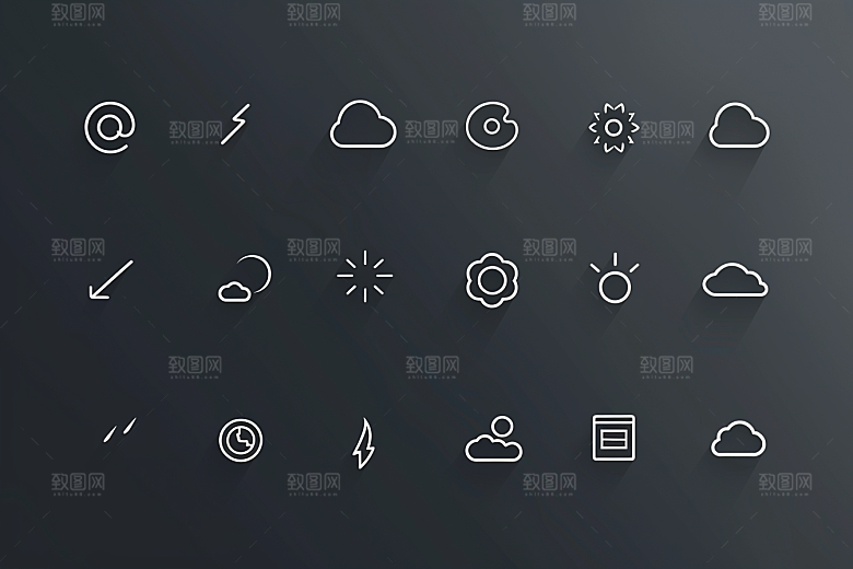 天气图标简约UI素材