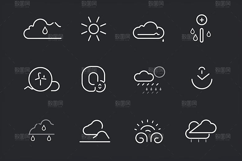 天气图标图形简约素材