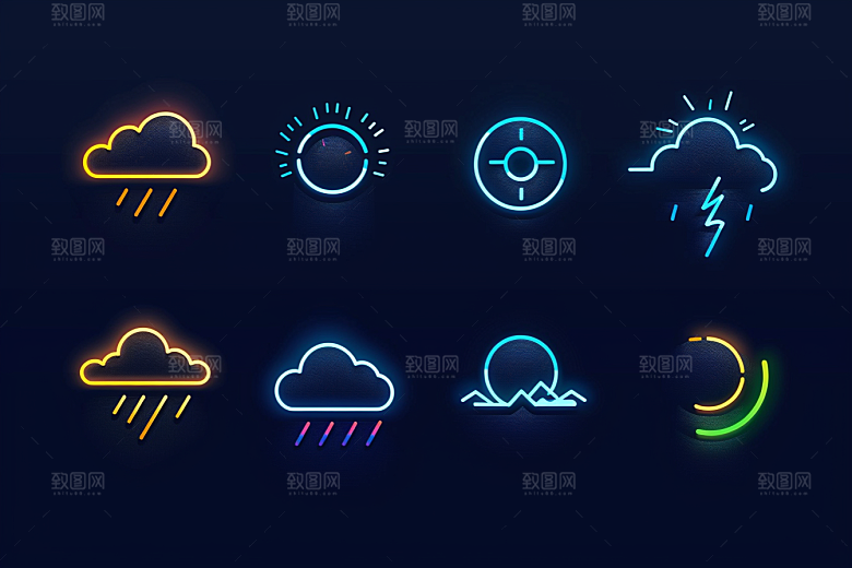 天气图标天气预报晴雨表素材