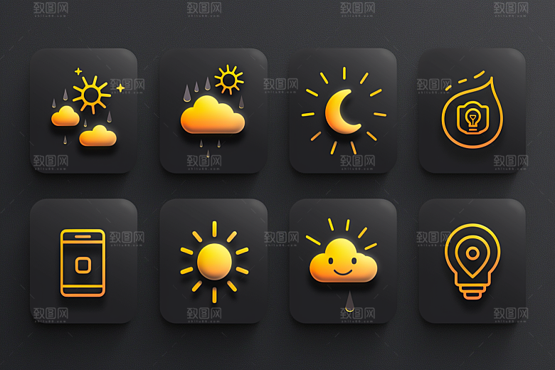 天气图标设计感质感素材