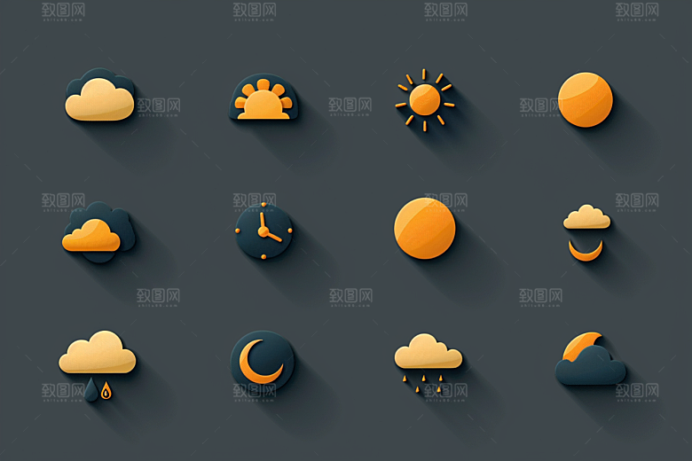 天气图标设计感UI素材