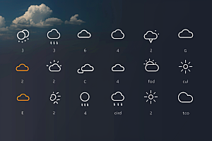 天气图标简约晴雨表素材