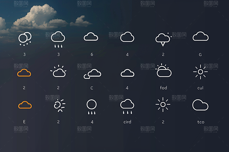 天气图标简约晴雨表素材