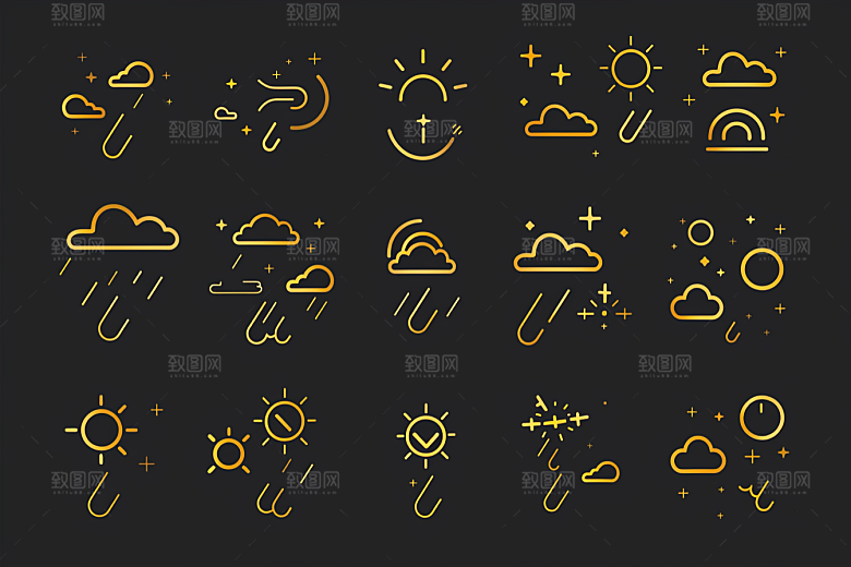 天气图标简约晴雨表素材