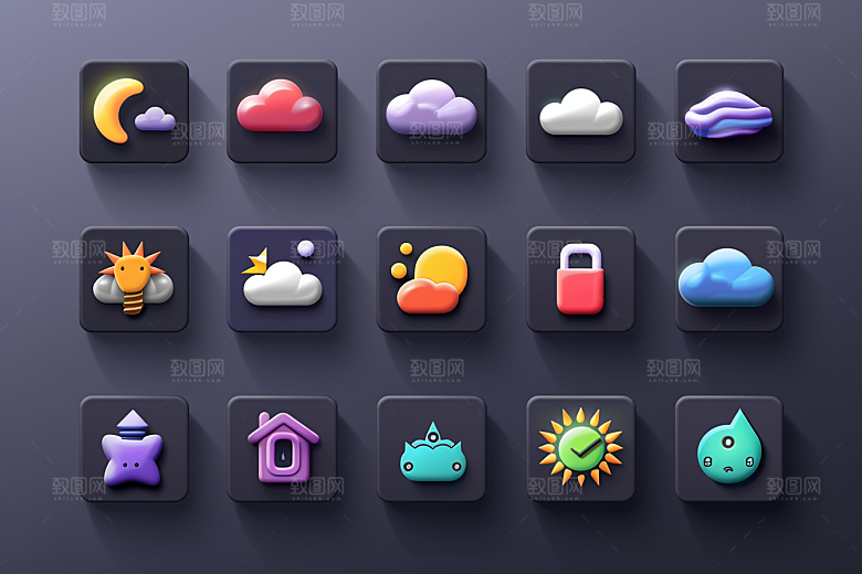 天气图标图形晴雨表素材