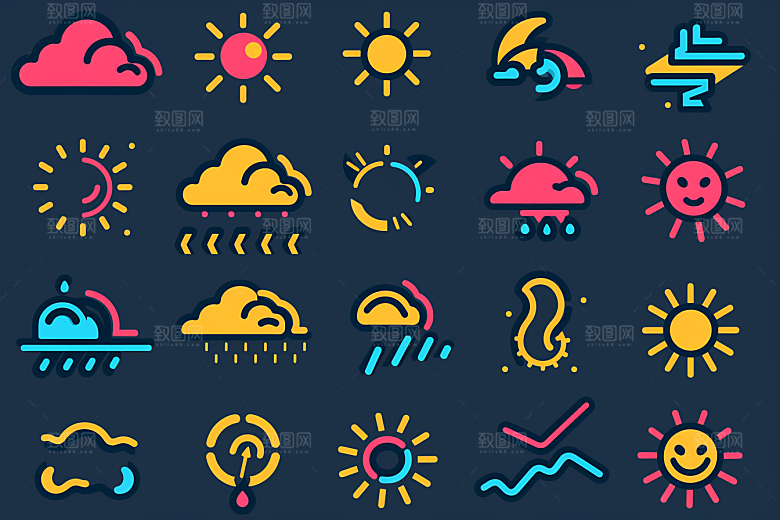 天气图标简约图形素材