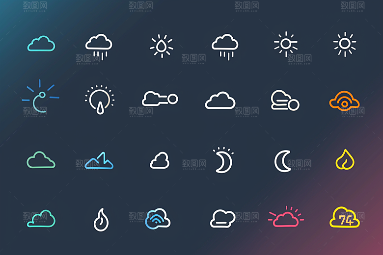 天气图标设计感晴雨表素材