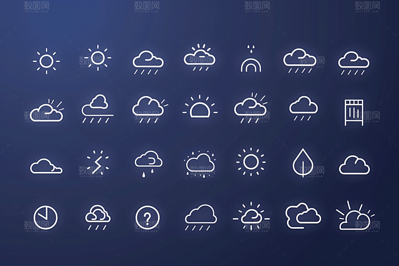天气图标界面晴雨表素材
