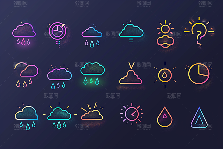 天气图标UI界面素材