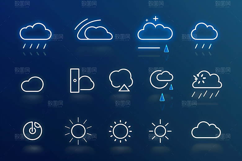 天气图标晴雨表高清素材