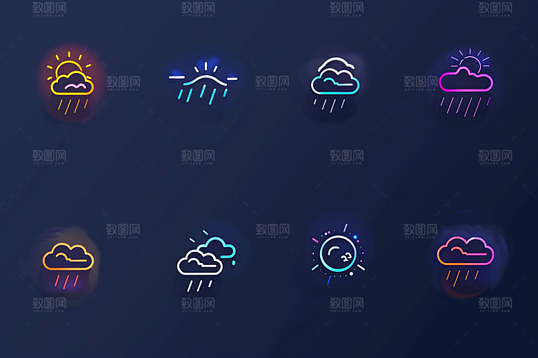 天气图标质感UI素材