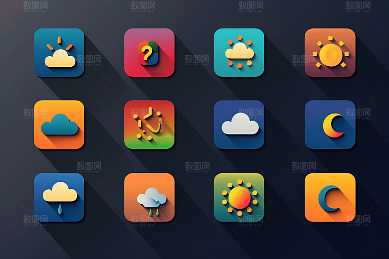 天气图标天气预报晴雨表素材