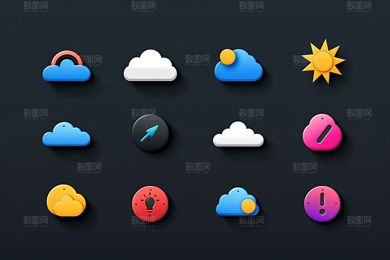 天气图标设计感天气预报素材