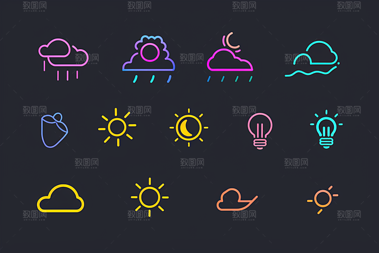 天气图标UI设计感素材