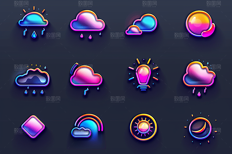 天气图标设计感简约素材
