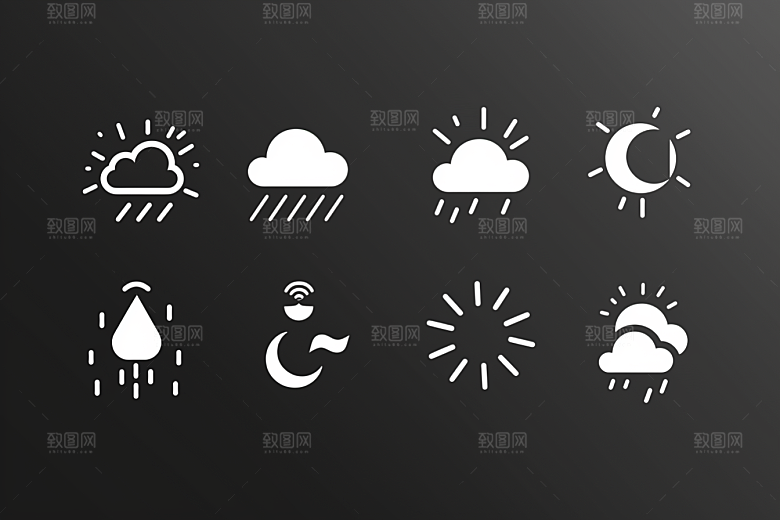天气图标UI界面素材