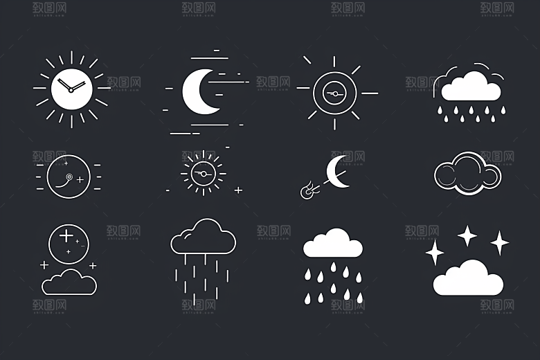 天气图标晴雨表设计感素材
