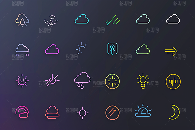 天气图标质感图形素材